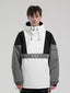 Men's White & Black Baggy Kangaroo Pocket Waterproof Ski Anorak Snowboard Anoraks