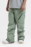 Men's Green Multi-Pocket Vented Ski Pants Baggy Snow Pants