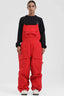 Women's Red Two-Way Side-Zip Baggy Ski Bibs Snow Bibs