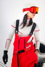Women's Red Workwear-Style Built-In Belt Ski Bibs Baggy Snow Bibs