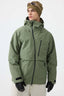 Men's Army Green Multi-Pocket Face-Vented Ski Jacket Fully Waterproof Snow Jacket
