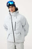 Men's White Multi-Pocket Face-Vented Ski Jacket Fully Waterproof Snow Jacket