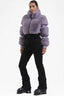 Purple Elegant Faux-Fur One-Piece Ski Suit Snowboard Suit