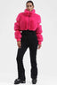 Magenta Elegant Faux-Fur One-Piece Ski Suit Snowboard Suit