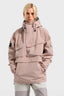 Women's Pink Asymmetric Kangaroo Pocket Ski Anorak Waterproof Insulated Snow Anoraks