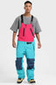 Men's Fuchsia & Capri Lightweight Breathable Waterproof Ski Bibs Snow Bibs
