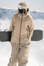 Women's Khaki Fully-Sealed Dual-Vent Ski Jacket Minimalist Insulated Snow Jacket