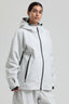 Women's Light Grey Fully-Sealed Dual-Vent Ski Jacket Minimalist Insulated Snow Jacket