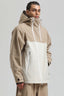 Men's Khaki & White Asym-Zip Face-Vent Ski Jacket Waterproof Insulated Snow Jacket