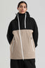 Women's Black & Khaki Asym-Zip Face-Vent Ski Jacket Waterproof Insulated Snow Jacket