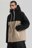 Men's Black & Khaki Asym-Zip Face-Vent Ski Jacket Waterproof Insulated Snow Jacket