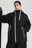 Women's Black Asym-Zip Face-Vent Ski Jacket Waterproof Insulated Snow Jacket
