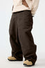 Men's Dark Brown Baggy Workwear Ski Pants Oxford Snow Pants