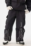 Women's Black Reflective Flame Ski Pants Baggy Utility Snow Pants