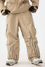 Women's Khaki Reflective Flame Ski Pants Baggy Utility Snow Pants
