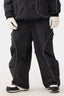 Women's Black Retro Track Ski Pants Reflective Piping Baggy Snow Pants