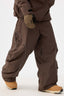 Men's Coffee Retro Track Ski Pants Reflective Piping Baggy Snow Pants