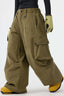 Women's Olive Green Baggy Structured Ski Pants Corduroy Snow Pants
