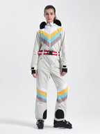 Women's Red Ventilated Snow-Resistant Ski Suit One-Piece Snow Suit
