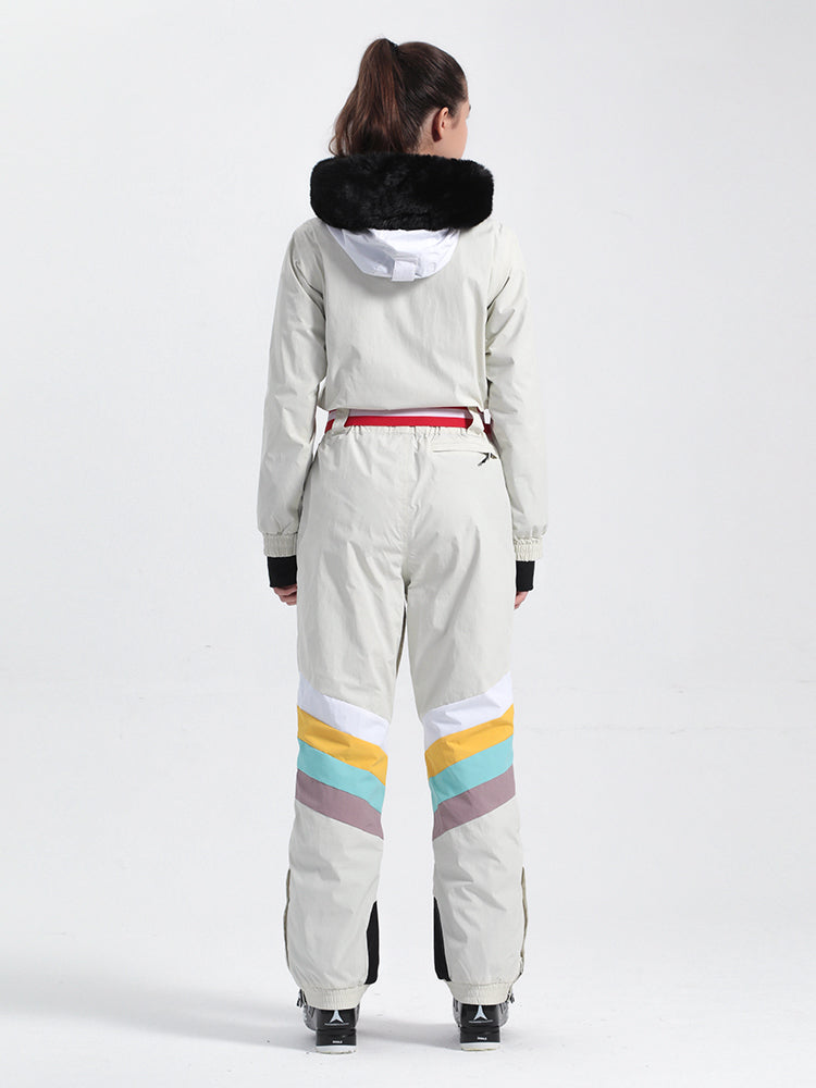 Women's Navy Blue Ventilated Snow-Resistant Ski Suit One-Piece Snow Suit