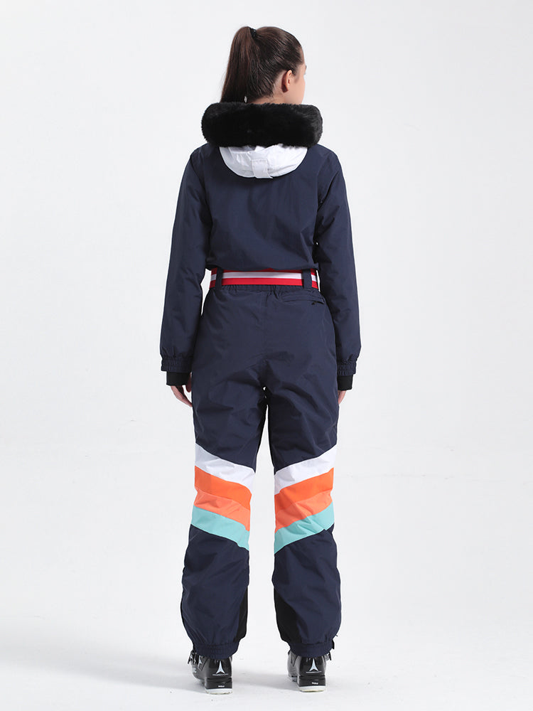 Women's Red Ventilated Snow-Resistant Ski Suit One-Piece Snow Suit