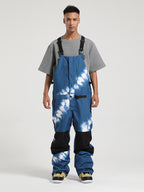 Men's Brown Full-Zip Hook & Loop Closure Ski Bibs Snow Bibs