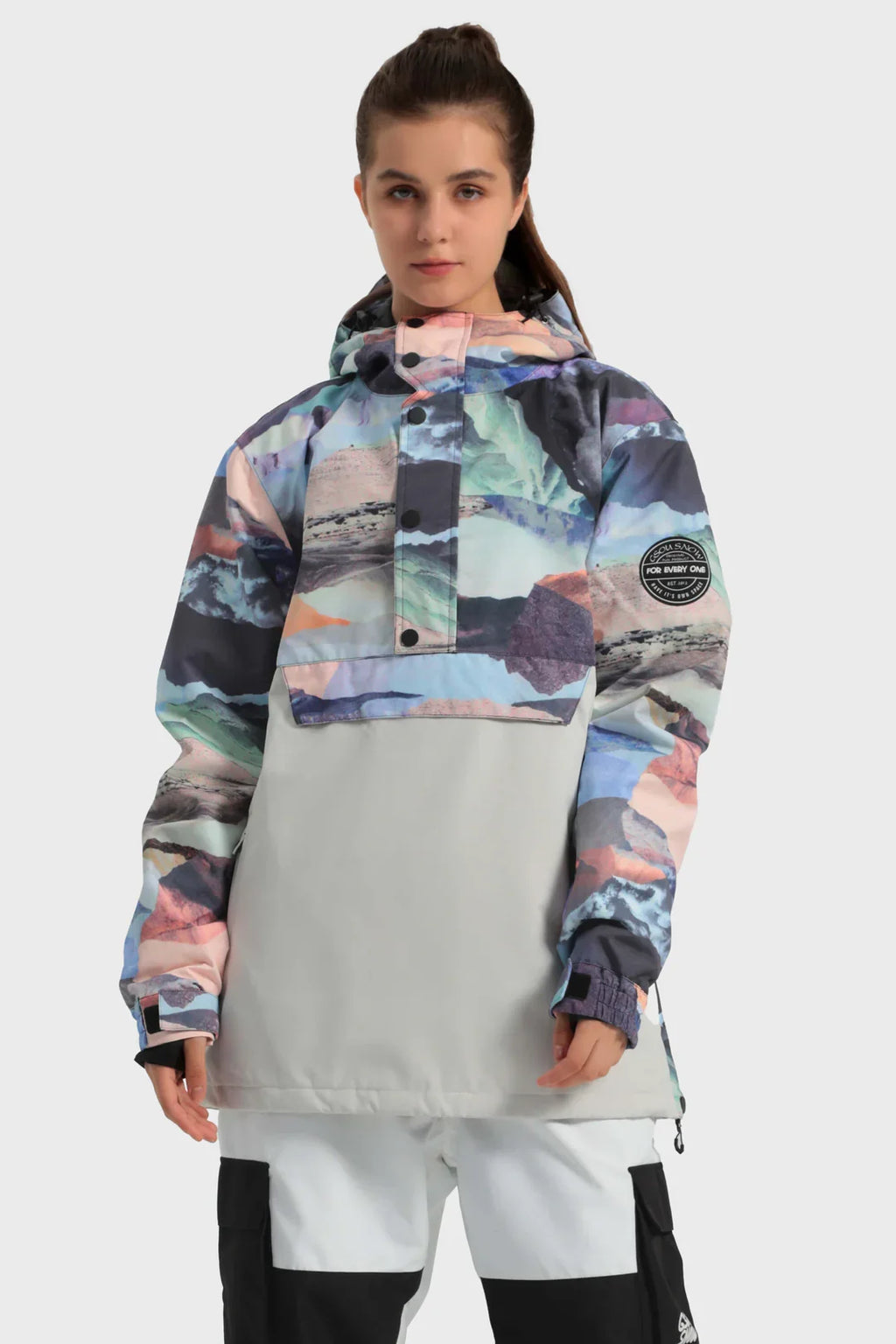 Women's Baggy Snowboard Jacket Blizzard Pullover Snow Jacket