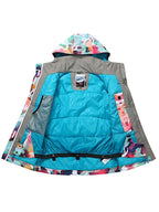 Women's Vibrant Camo Insulated Ski Jacket With Detachable Hood Snow Jackets
