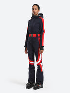 Women's Black Performance Athletic One-Piece Ski Suit Snowboard Suit