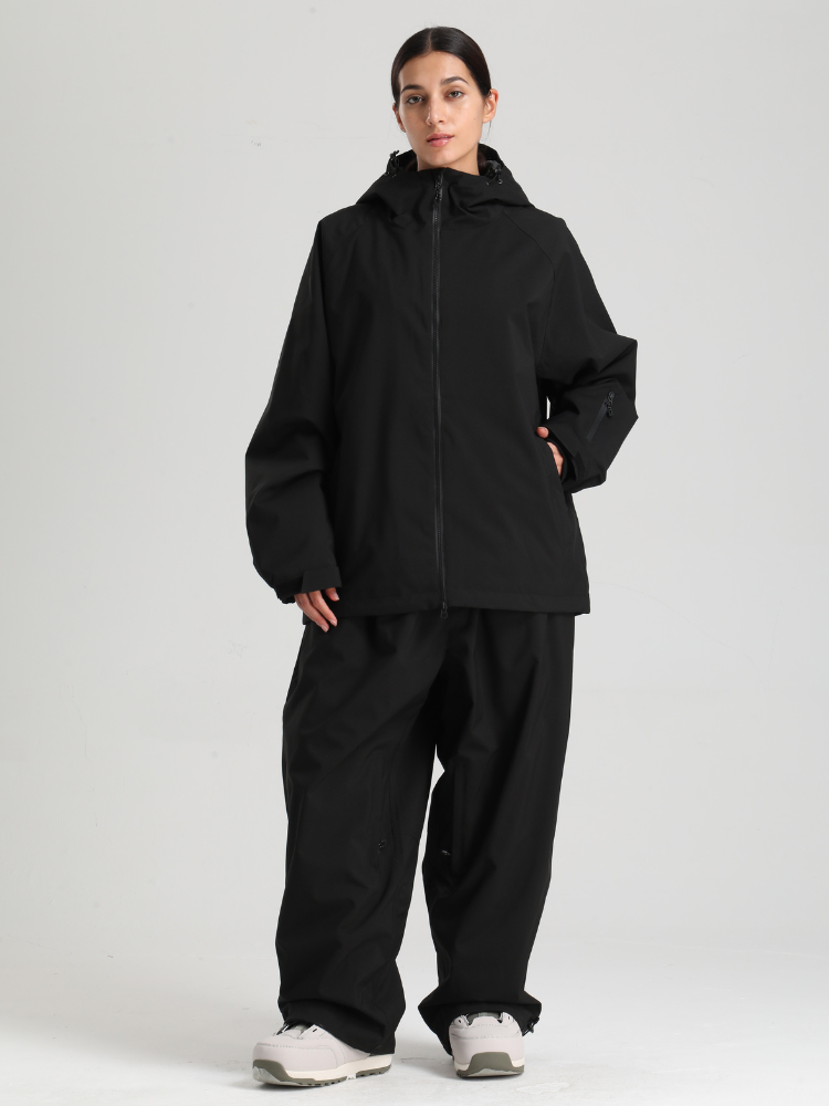 Women's Baggy Snow Jacket Sleek Oversized Snowboard Jacket