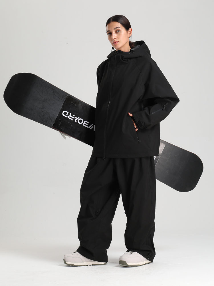 Women's Baggy Snow Jacket Sleek Oversized Snowboard Jacket