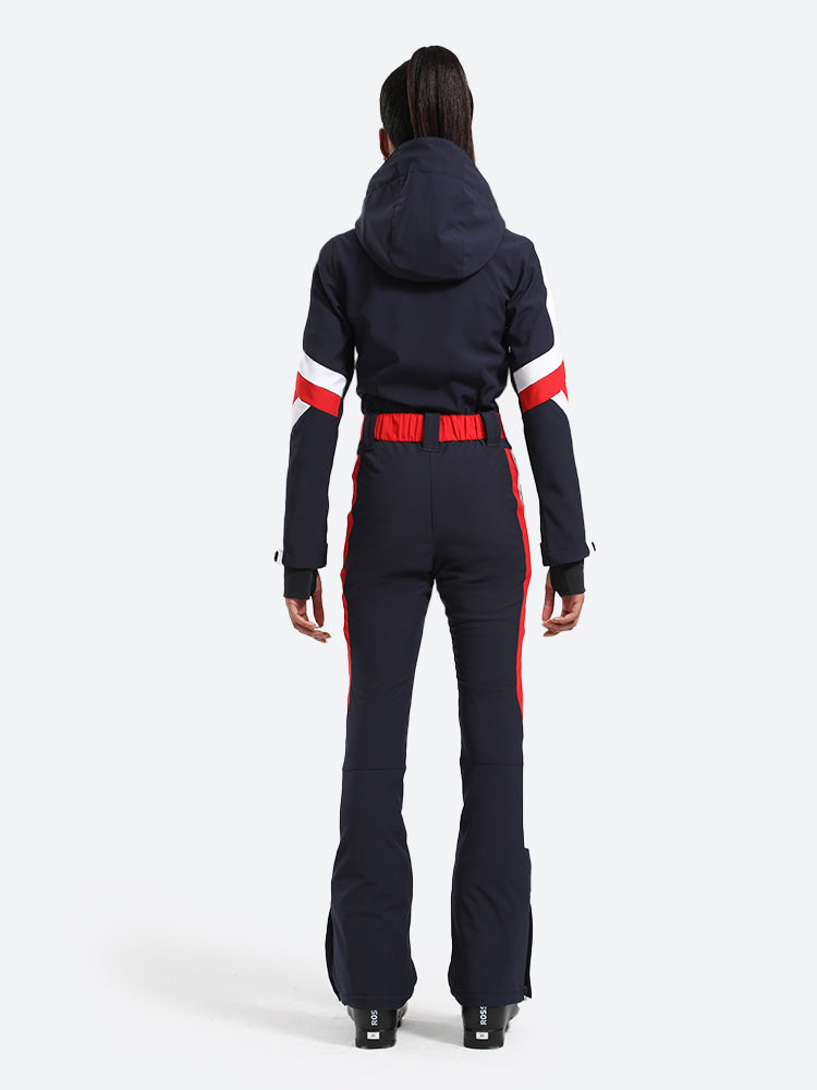Women's Black Performance Athletic One-Piece Ski Suit Snowboard Suit