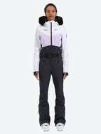 Women's Orange & Pink Waist-Defining Insulated Waterproof Ski Suits One-Piece Snowboard Suit