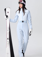Conjunto de chaqueta y pantalón de nieve para mujer, mono de esquí ajustado de lujo
