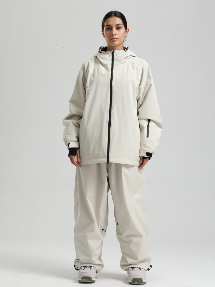 Women's Baggy Snowboard Jacket Bold Cow Print Snow Jacket