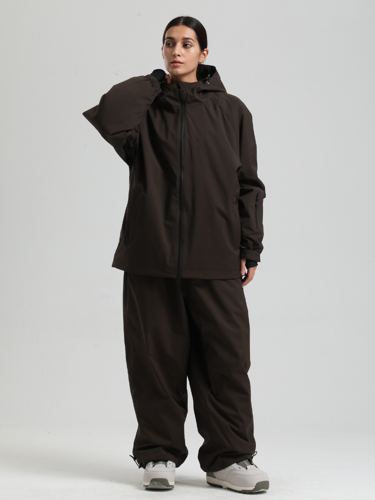 Women's Baggy Snow Jacket Sleek Oversized Snowboard Jacket