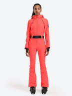Womens One Piece Snowsuit Belted Flare Slim Ski Suits