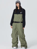 Pantalon de salopette de snowboard à boucle de dégagement pour femme baggy