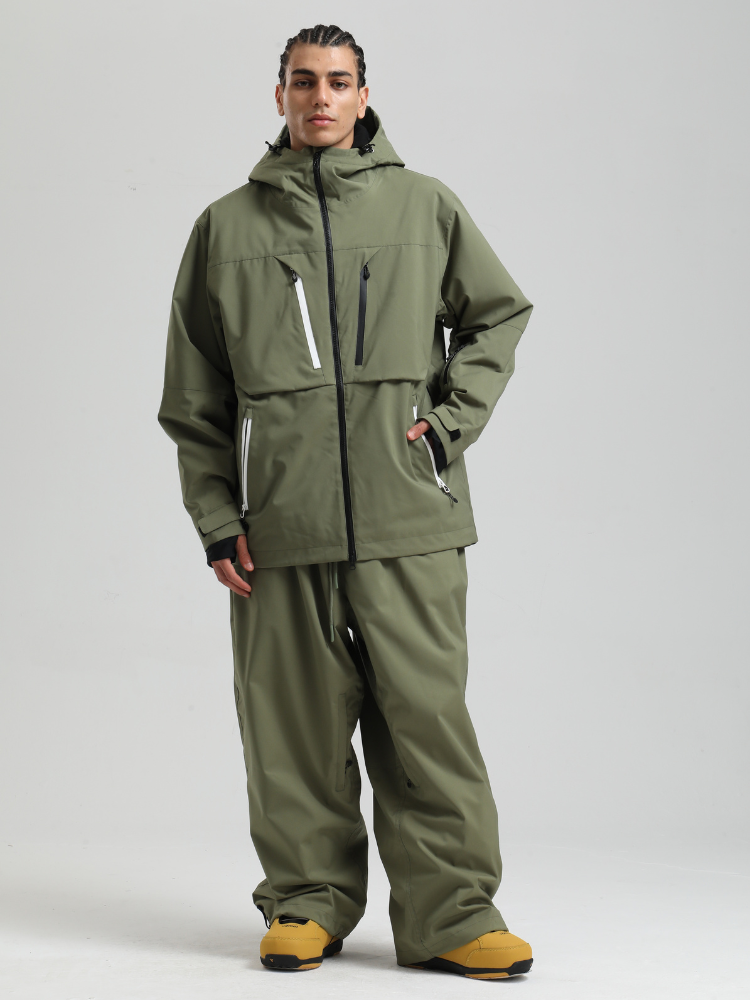Men's Cargo Snowboard Jacket StormGuard Insulated Baggy Snow Jacket