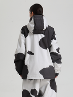 Women's Baggy Snowboard Jacket Bold Cow Print Snow Jacket