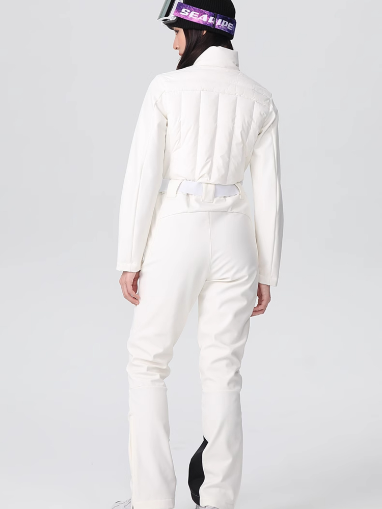 Conjunto de chaqueta y pantalón de nieve para mujer, mono de esquí ajustado de lujo