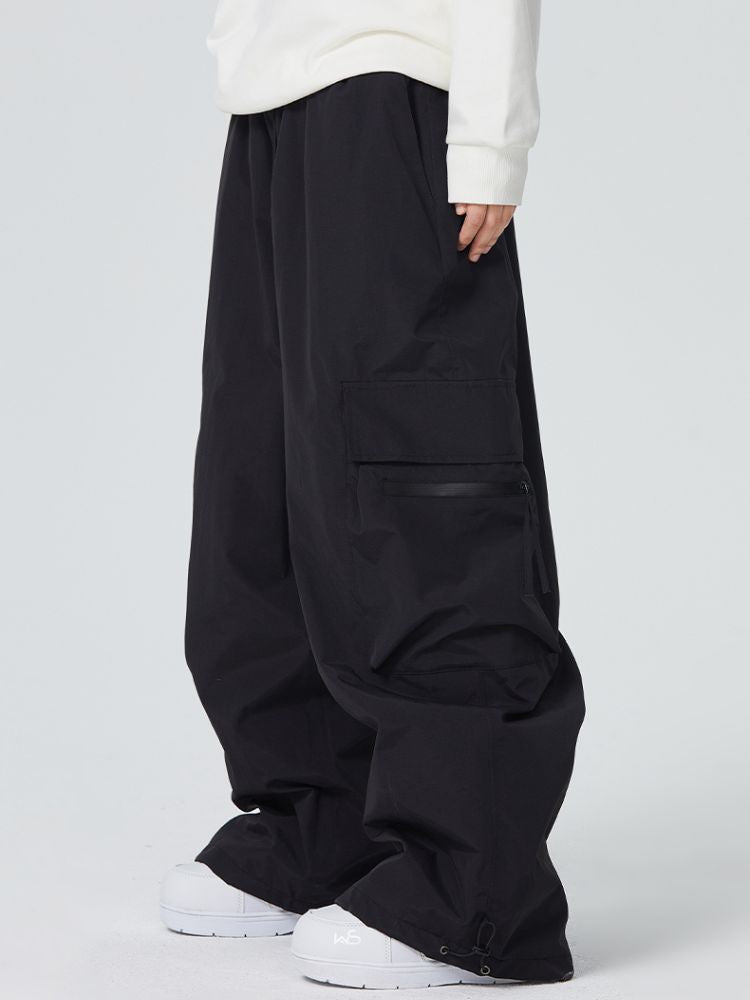 Men's Snow Pants Zip Pocket Baggy Cargo Snowboard Pants