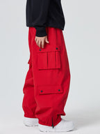 Women's Snow Pant 3L Monochrome Baggy Cargo Pants - Searipe