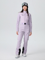 Conjunto de chaqueta y pantalón de nieve para mujer, mono de esquí ajustado de lujo