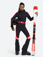 Women's Black Performance Athletic One-Piece Ski Suit Snowboard Suit