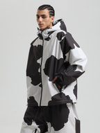 Men's Baggy Snowboard Jacket Bold Cow Print Snow Jacket