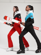 Women's One Piece Ski Suit Retro Belted Slim Ski Jumpsuit
