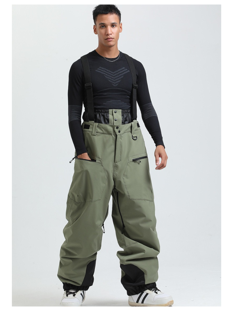 Men's Baggy Snow Pants Alpine Flex Snowboard Bib