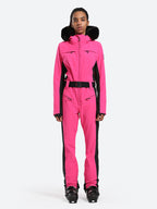 Women's Faux-Fur Slim Ski Jumpsuit One Piece Ski Suit