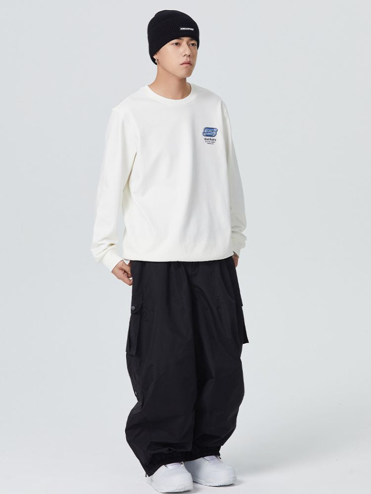 Women's Snow Pant 3L Monochrome Baggy Cargo Pants - Searipe